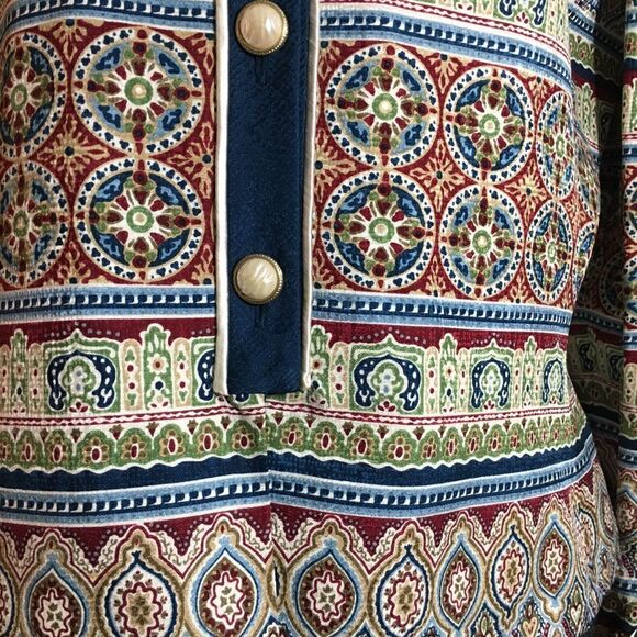 Adriana Papell Boho Pasley Blazer Size Large - Picture 9 of 13